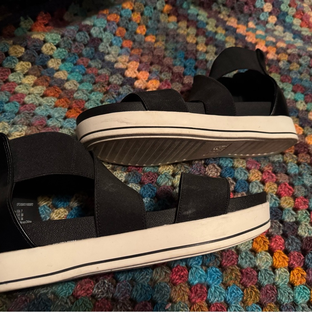 Time and Tru Black Sandals